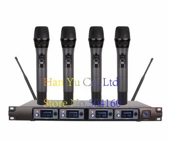 

4 Channel Wireless Microphones System UHF Karaoke System Cordless four handheld Mic bodypack Home party
