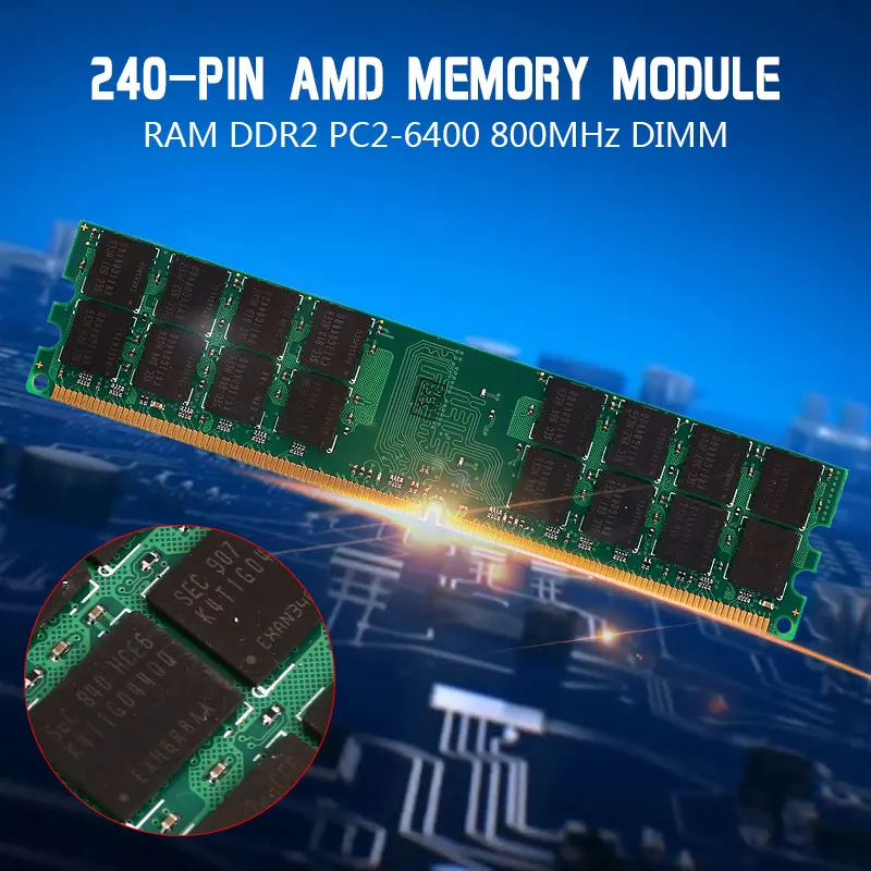 Прочный карта памяти для настольного компьютера 4G Оперативная память DDR2 PC2-6400 800 МГц DIMM 240-pin для AMD Материнская плата компьютера