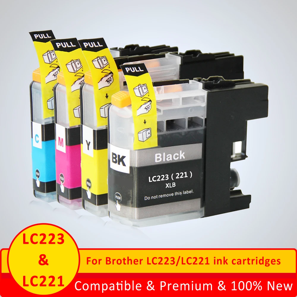 

Xiangyu 4Pcs/set LC223 LC221 Compatible Ink Cartridge For Brother LC223 MFC-J4420DW J4620DW J4625DW J5625DW J480DW J680DW J880DW