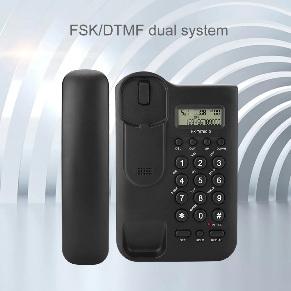 KX T076 домашний проводной настенный телефон для отеля офисный стационарный черный
