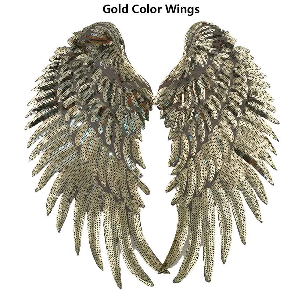 denim jacket with sequin angel wings