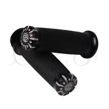 " 25 мм ручки алюминиевые CNC резиновые черные ручки Бар рукоятки для Harley Sportster Touring Dyna Softail на заказ