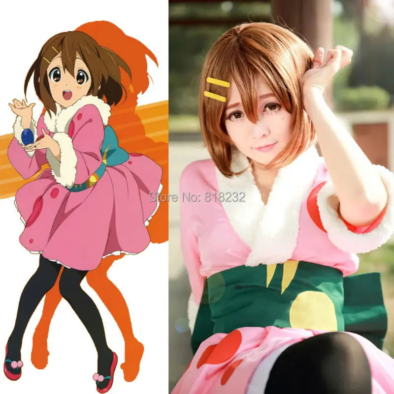 K ON! Кимоно Hirasawa Yui в горошек юката платье Униформа костюмы для косплея|uniform boot|costume