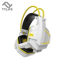 TTLIFE Deep Bass Juego Rodeado Over-Ear Auriculares Estéreo Gaming Headset Diadema Auricular con la Luz para Pc Gamer