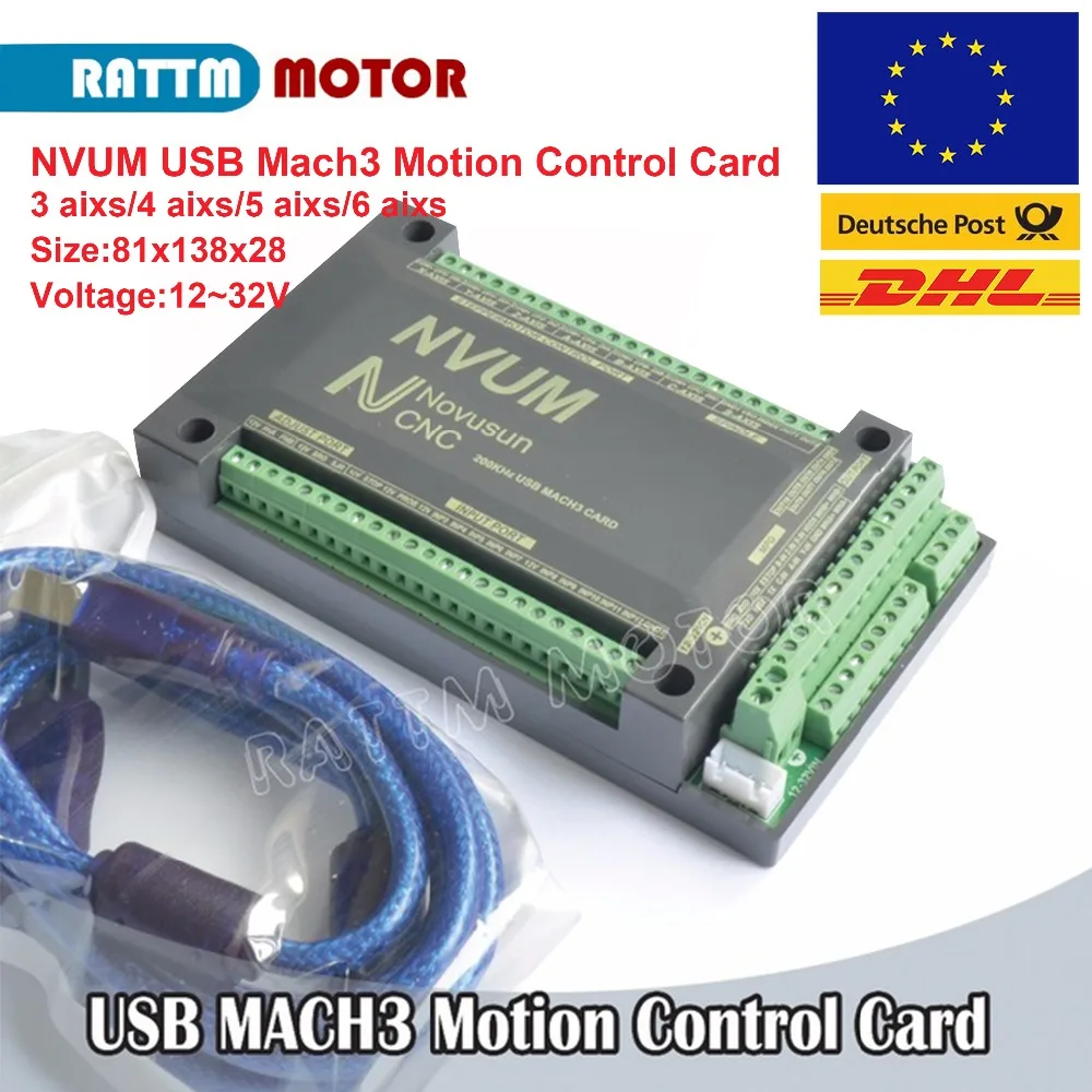  Controlador CNC 3 4 5 6 Axis NVUM 200KHZ MACH3 tarjeta de Control de movimiento USB para Servomotor