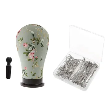 

Pretty New Design Canvas Manikin Head Canvas Block Model Head Come With One Box About 150pcs STEEL T-Pins For Wig Display