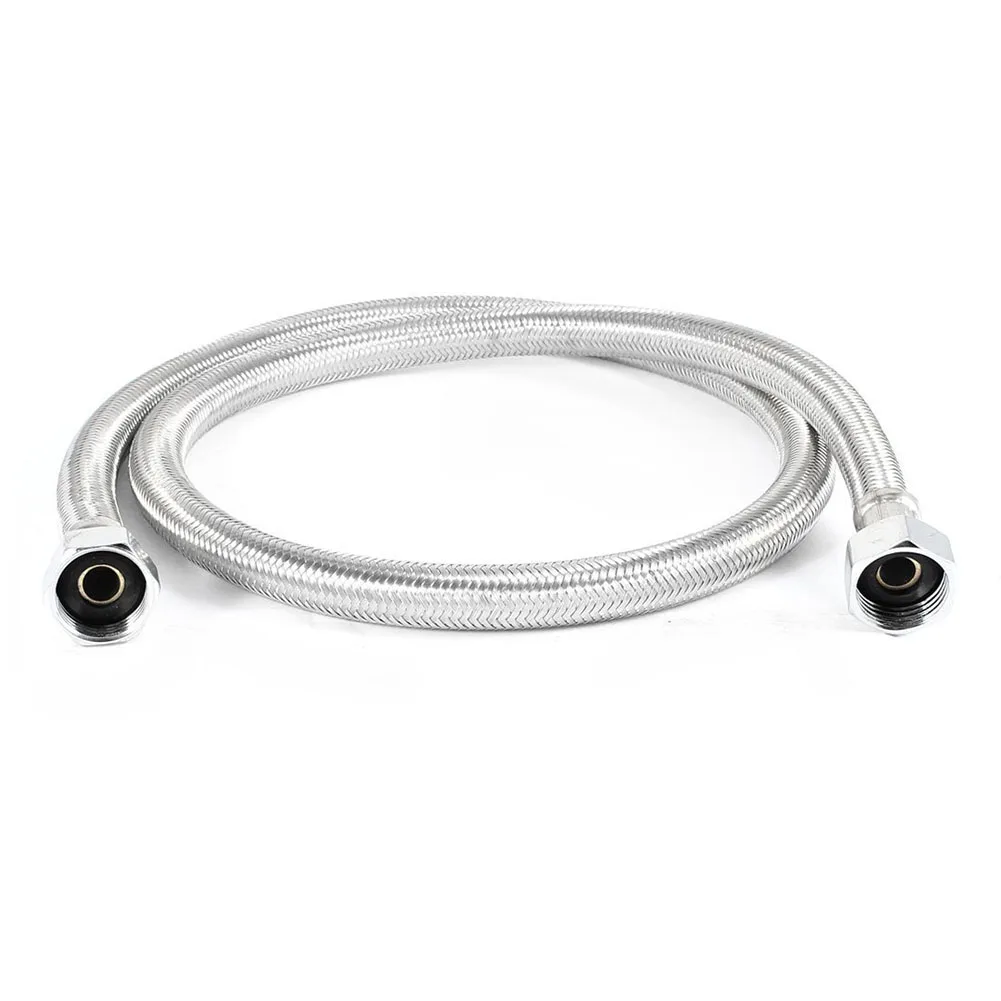 Shower Water Heater Flexible Braided Hose Tube Pipe 1M Silverbraided