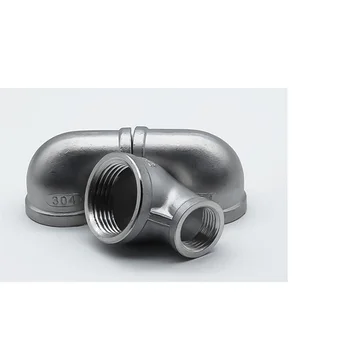 

1pc 304 Stainless Steel 2" BSP Female x 1" BSP Female 90 Degree Elbow Reducer Pipe Fitting Connector For Water Oil Air