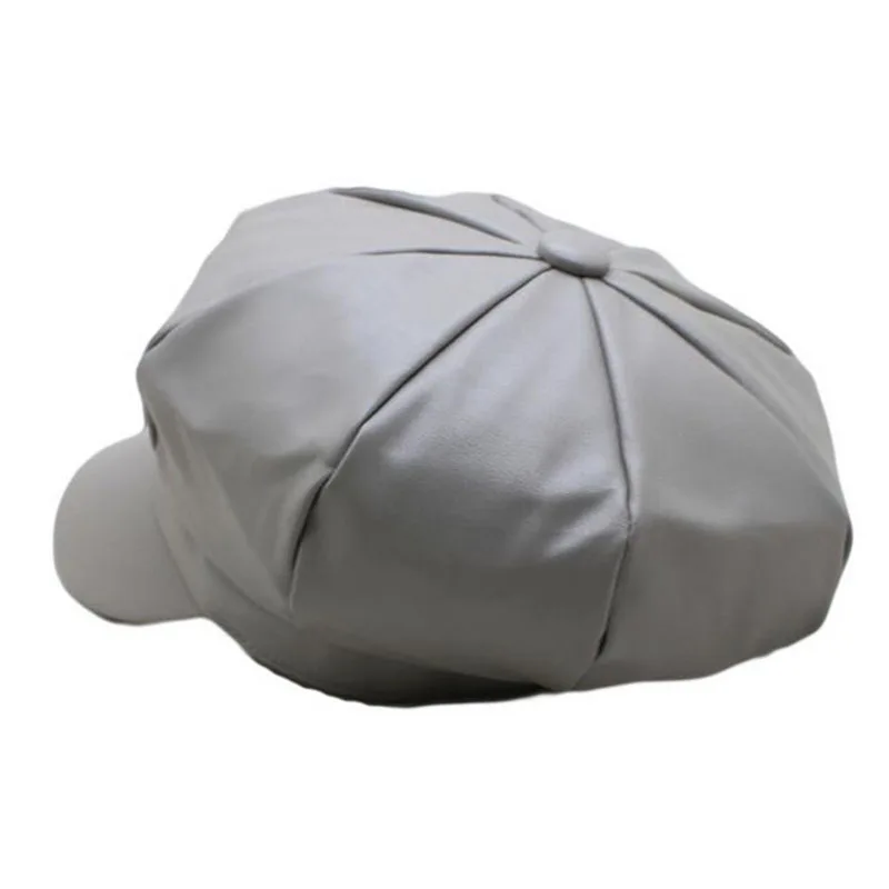 Модный классный PU берет шляпа для мужчин и женщин Gorras Planas винтажная Кожаная Шапка Boinas зимняя уличная теплая Кепка