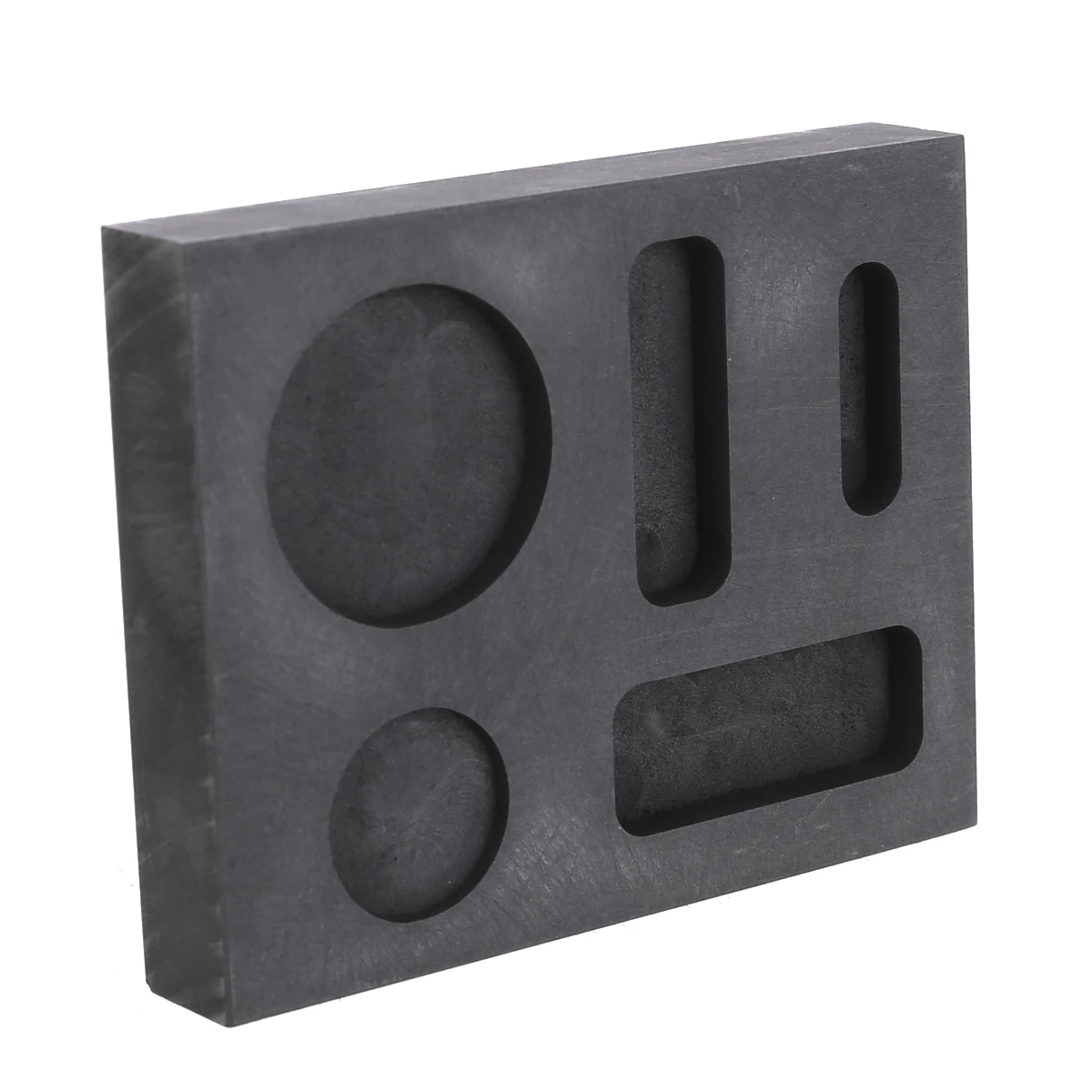 1pc Black Graphite Casting Ingot Bar Melting Mold Five Holes Ingot Casting Refining Scrap for Casting Metal Copper Silver Gold