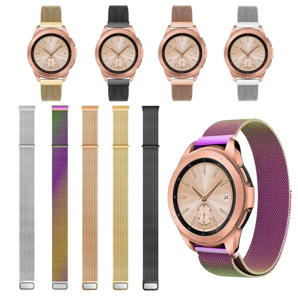 22 мм 20 мм для samsung Galaxy 42/46 мм& gear Sport S2 S3 Frontier классический ремешок для Huami Amazfit из нержавеющей стали сетка oop часы