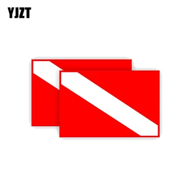 

YJZT 2X 11CM*7.6CM Personality Scuba Diving Decal Gear Flag Stickers PVC 12-0417