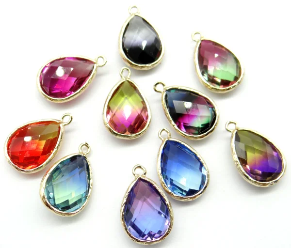 

Natural stone Quartz crystal crystal quartz stone mix charm Teardrop pendants for DIY Jewelry Making Necklace Accessories 10pcs