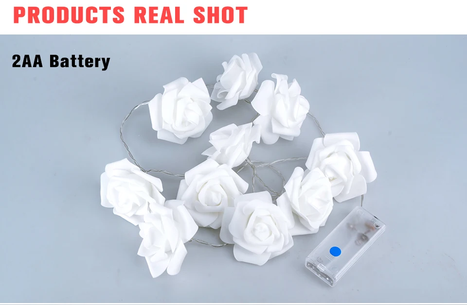 4M Rose LED String Lights AA Battery Powered 1-4 Meters 7 Color (12)
