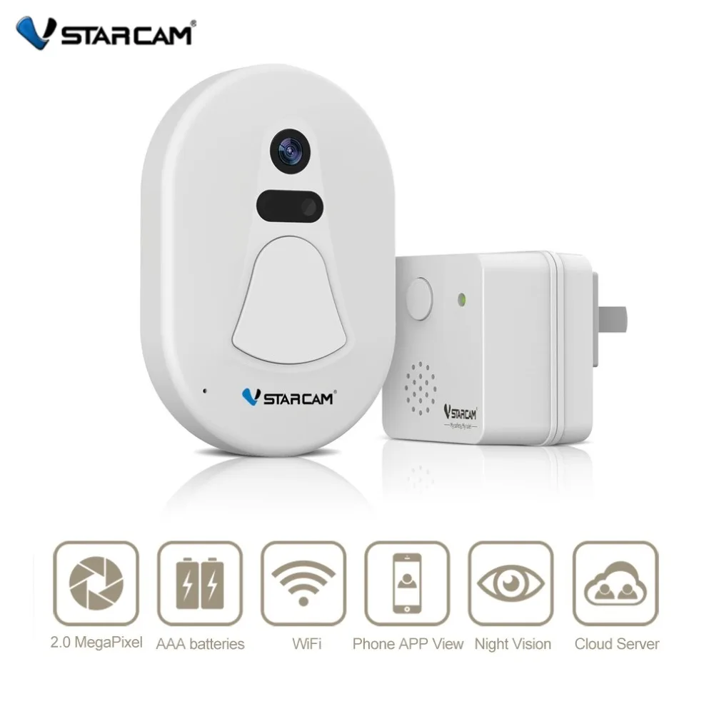 

VStarcam Smart Wireless Wifi Doorbell HD BatterAy Door Camera Wifi Free Cloud Storage Photo Security Night Vision Doorbell