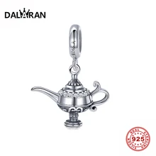 DALARAN Charms Sterling Silver 925 Aladdin Magic Lamp Pendant For Jewelry Fit Making Bracelet Necklace DIY Gifts For Women