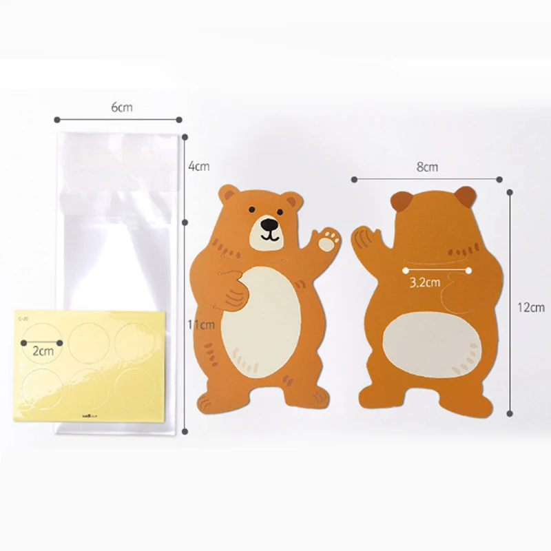 10pcs/lot Candy Box Bear Greeting Cards Birthday Party Animal Popular Baby Shower Rabbit Gift Bags Candy Bags Cute Cookie Bags