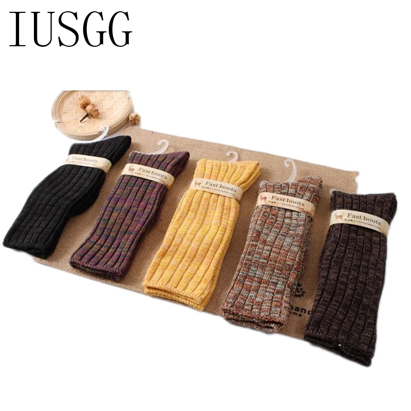

Double needle New Fashion wool thick warm winter socks women thick boot weed vintage breathing long socks 1 pairs anti beriberi