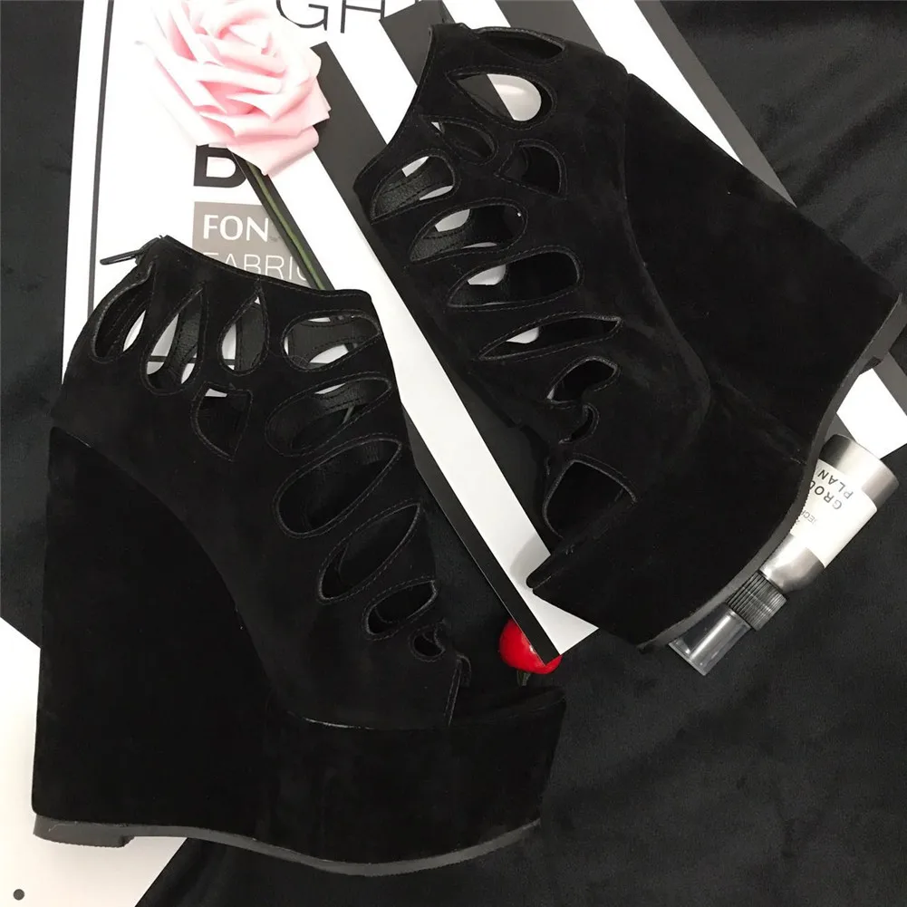 SARAIRIS/Новая брендовая пикантная женская обувь для вечеринок размера плюс 47 летние туфли на высоком каблуке с открытым носком женские босоножки Туфли на танкетке
