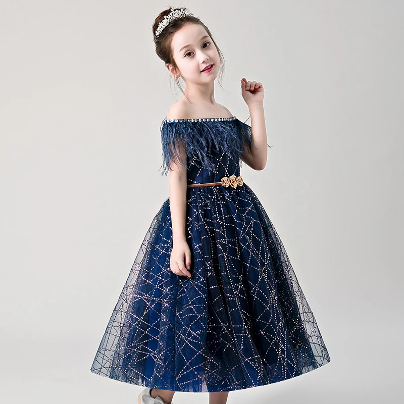 Sequined Shouderless Flower Girl Dresses Wedding Evening Gowns with Belt Tassels Ball Gown Kids Pageant Dress for Birthday Party Sequined Shouderless Flower Girl Dresses Wedding Evening Gowns with Belt Tassels Ball Gown Kids Pageant Dress for Birthday Party