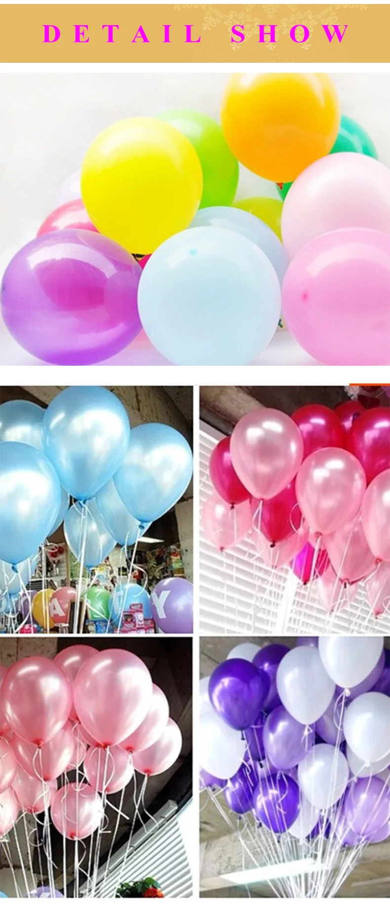 Birthday Balloons 10pcs/Hot 1.5g Pearly 10 Inch Round Latex Balloon Kids Toys Wedding Happy Birthday Party Decoration Balloons