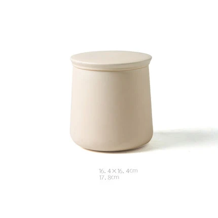 Скандинавский минимализм креативный кофейный контейнер для хранения фасоли уплотнительная банка матовая поверхность керамический закусник свежий чай банка кофе контейнер - Цвет: White 16.4x16.4