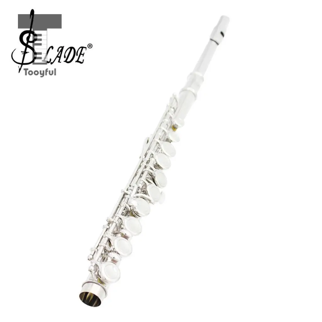 

Portable Silver Cupronickel Tube 16 Closed Hole Flute C Key with Split E Mechanism Set for Flute-players 67cm