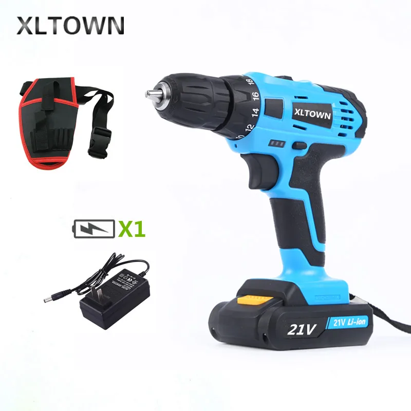 

XLTOWN 21V hand Electric drill Rechargeable lithium battery electric screwdriver home cordless Electric drill Power Tools