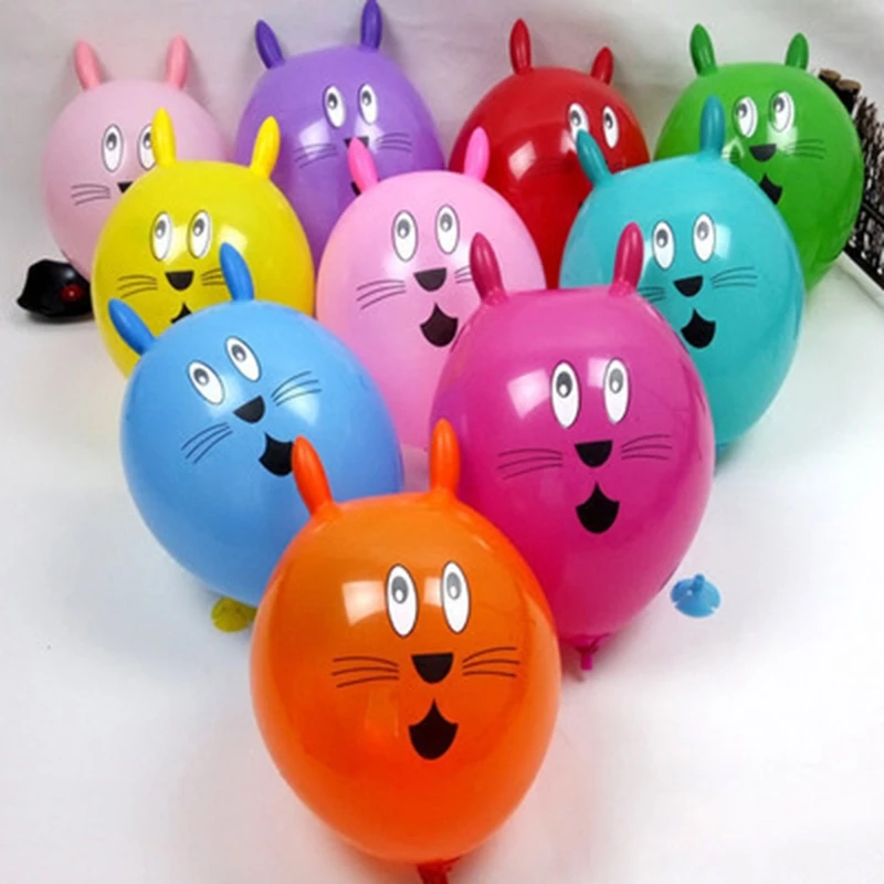 

HBB 1PC Kids Cute Rabbit Inflatable Ball Wedding Party Decoration Latex Balloons Kids Outdoor Fun Sports Toy Random Color
