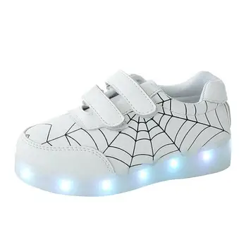 

2018 New Cartoon USB Charger Glowing Sneakers Led Children Lighting Shoes Boys Girls illuminated Luminous Sneaker EU 22-35