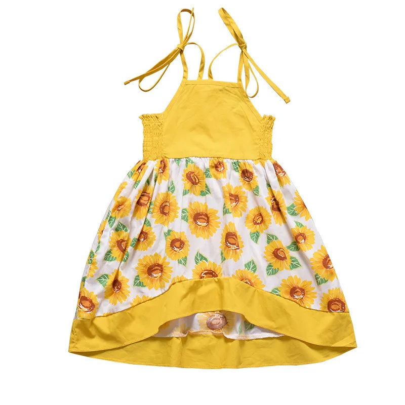 

2019 Flower Girl Dress New Summer Sleeveless Cotton Ruffle Dress Kids Dress for Girls Bohemia Beach Dresses Vestidos D1278