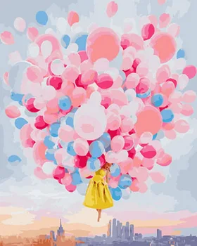 

Unframe diy picture oil paintings by numbers paint by number for home decor canvas painting 5065cm balloon flying