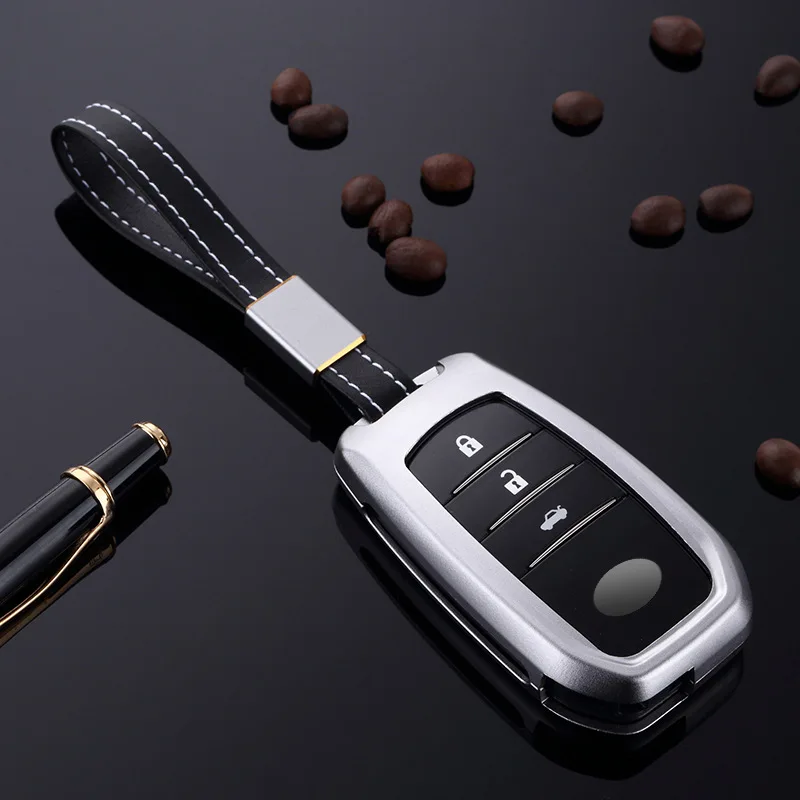 

Aluminium Alloy Key Cover Case Holder For Toyota Camry Highlander Prado Crown Land Cruiser Prius Vitz Reiz Fortuner Prius