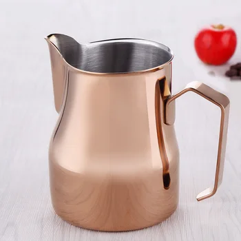 

RSCHEF 1 PCS Long beak coffee latte cup stainless steel pull pot mouth cylinder 550ml espresso cup