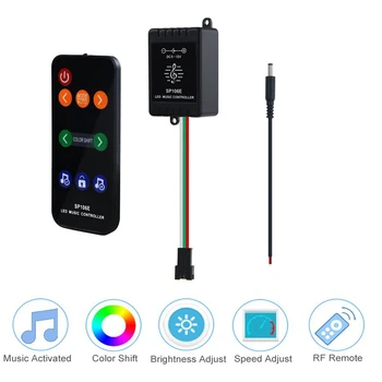 

SP106E 9keys LED Music Controller DC5V-12V WS2811 /WS2812B /6812 /1903/6803 Magic LED tape digital colorful music controller