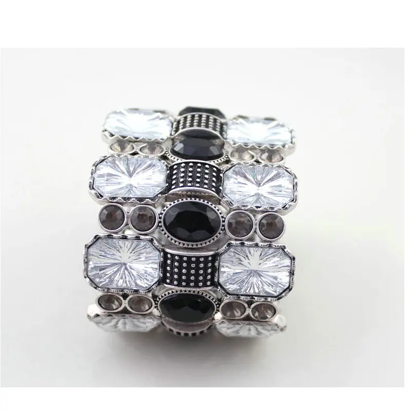 J205 BIGBING ювелирные изделия, модный ретро серебряный золотой кристалл, широкий растягивающийся браслет, модный браслет, высокое качество, без никеля