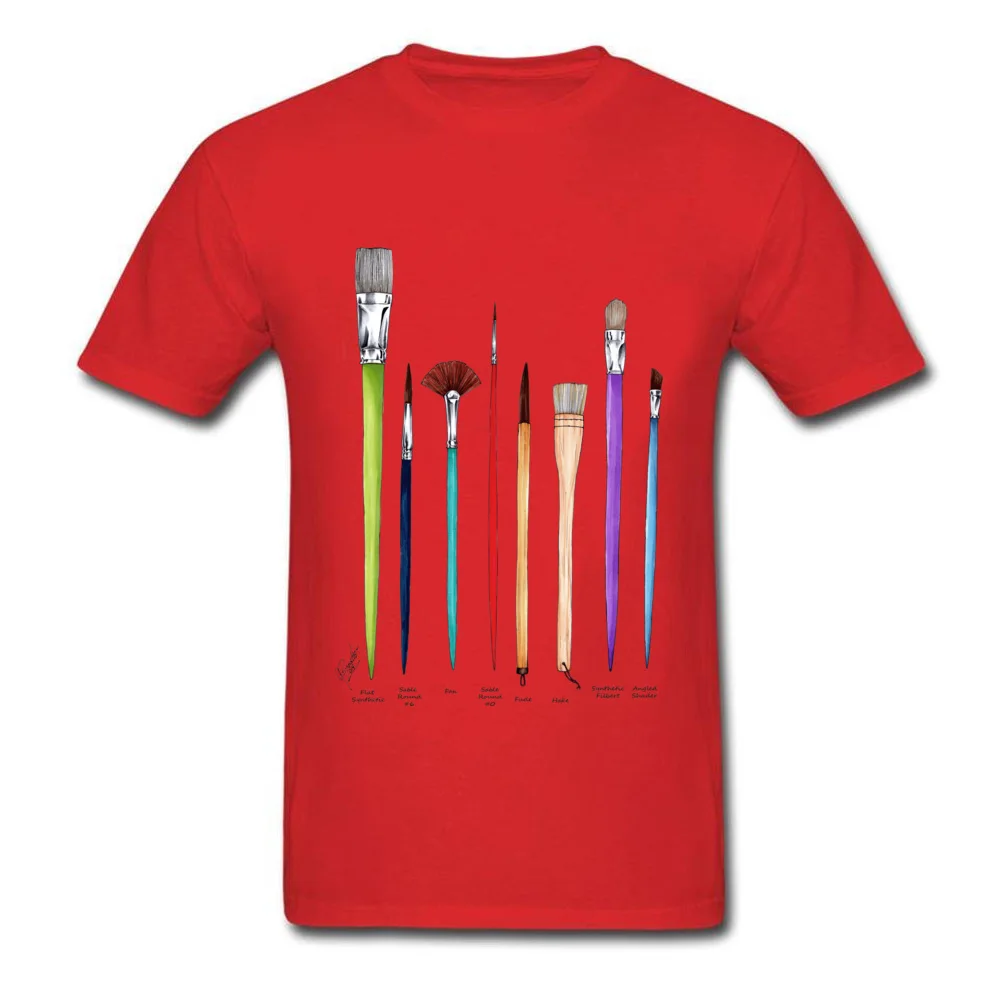 Brushes comfortable Summer Pure Cotton Round Collar Young Tops Shirt Summer Tops Shirts New Arrival Short Sleeve T Shirt Brushes red