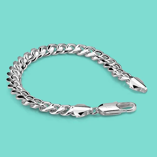 

Free shipping fashion men's 925 sterling Argent bracelets trendy Solid silver bracelet men's charm jewelry birthday present