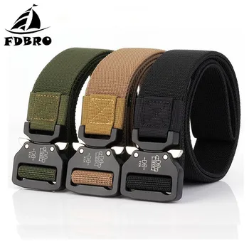 

FDBRO Tactic Combat Belt Army Tactical Belt Metal Buckle Nylon Belt Hunting Camping Military Training Equipment Multifunctional