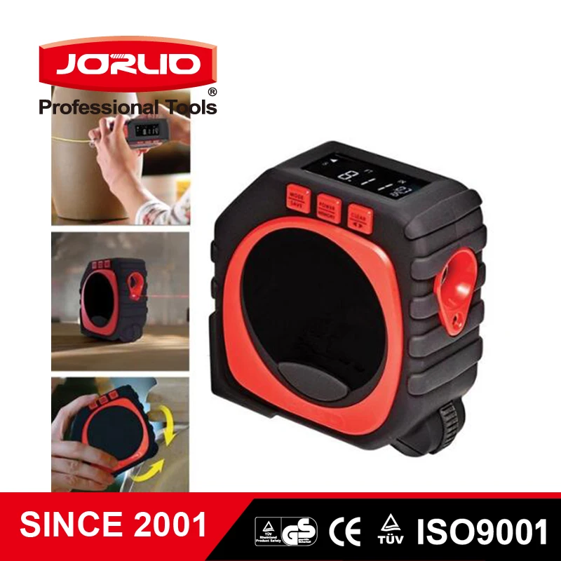 

3-In-1 Roller Mode Cord Mode And Laser Mode High Accuracy Laser Digital Tape Measure Measuring Tool