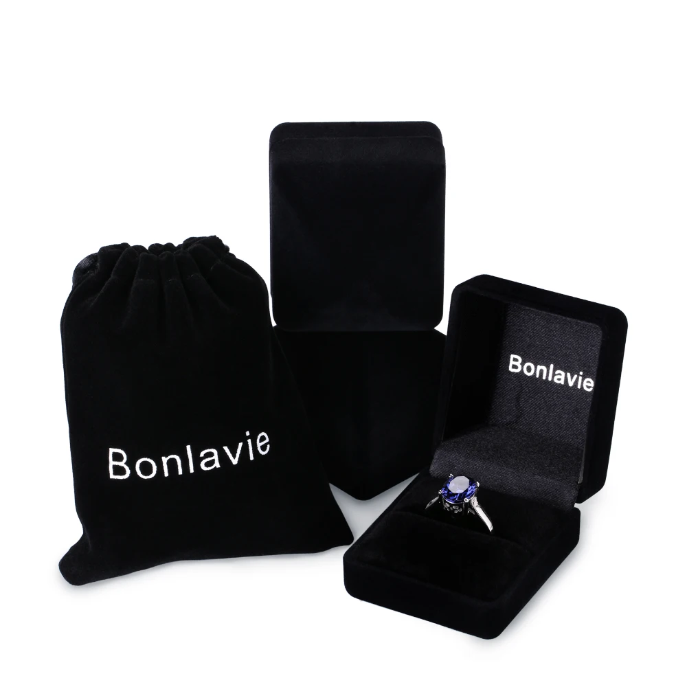 BONLAVIE, рекламная акция, свадебные украшения, 4,3 карат, кольца с голубым сапфиром, модные женские танзанитовые камни, чистый твердый 925 пробы, размер 6-9