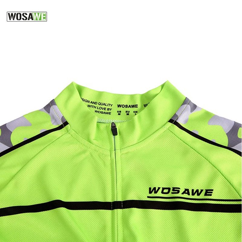 WOSAWE Для мужчин велосипед трикотаж s-короткие велосипедные трикотаж Camisa Ciclismo Прету e Branco камуфляжная одежда велосипед Велоспорт рукава mtb