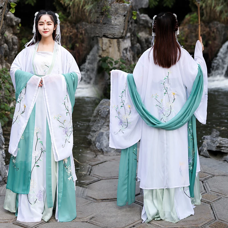 

Hanfu Dress Ancient Traditional Dance Suit Female Tang Dynasty Embroidery Fairy Costumes Classical Festival Party Performance