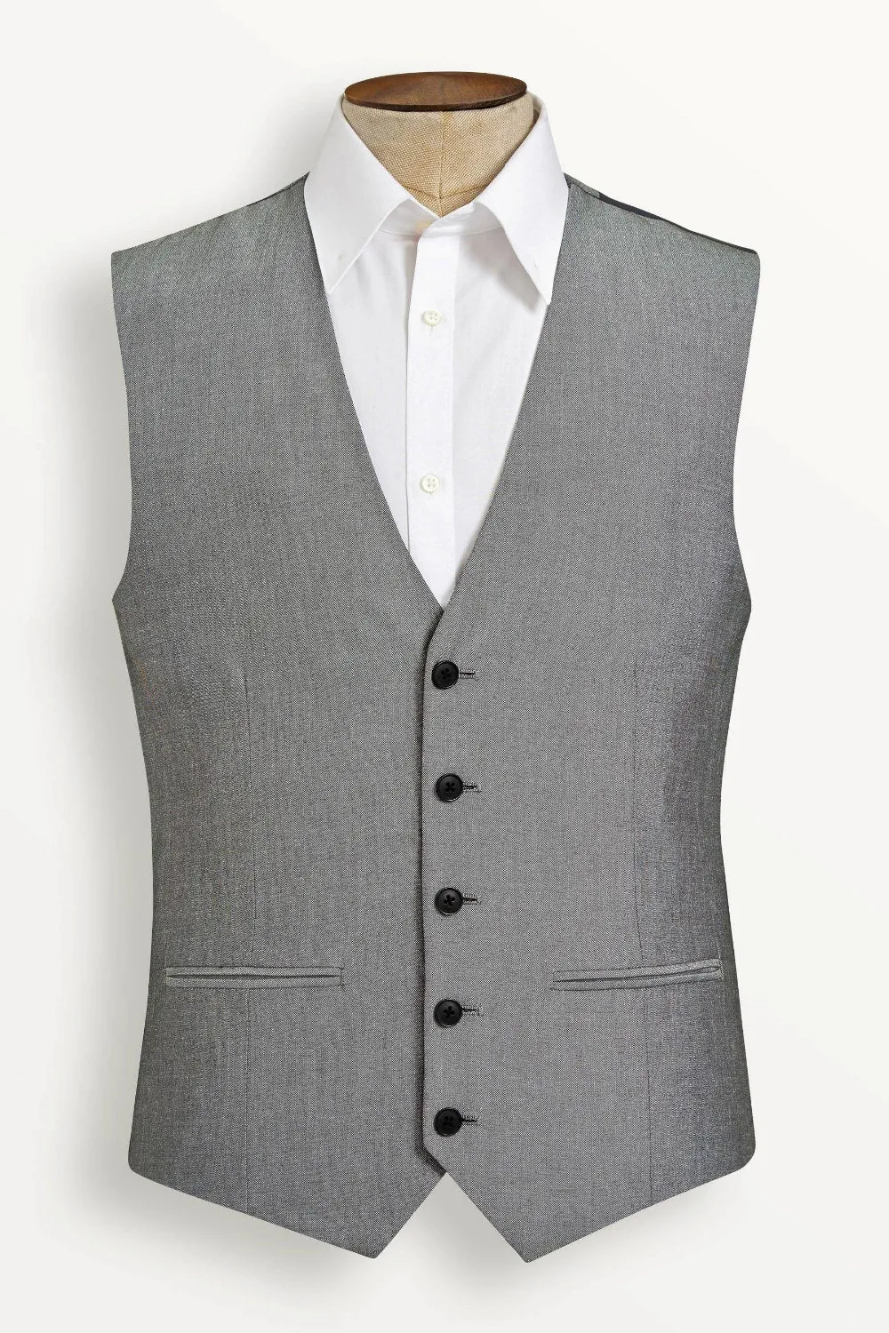 New Arrival Slim Fit Grey Groom Tuxedos Best Man Peak Lapel Groomsmen Men Wedding Suits( jacket+Pants+vest+tie)