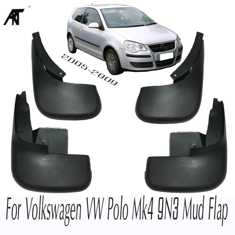 Molded Mud Flaps For Volkswagen VW Polo Mk4 9N3 2005 2009 Mudflaps Splash Guards Front
