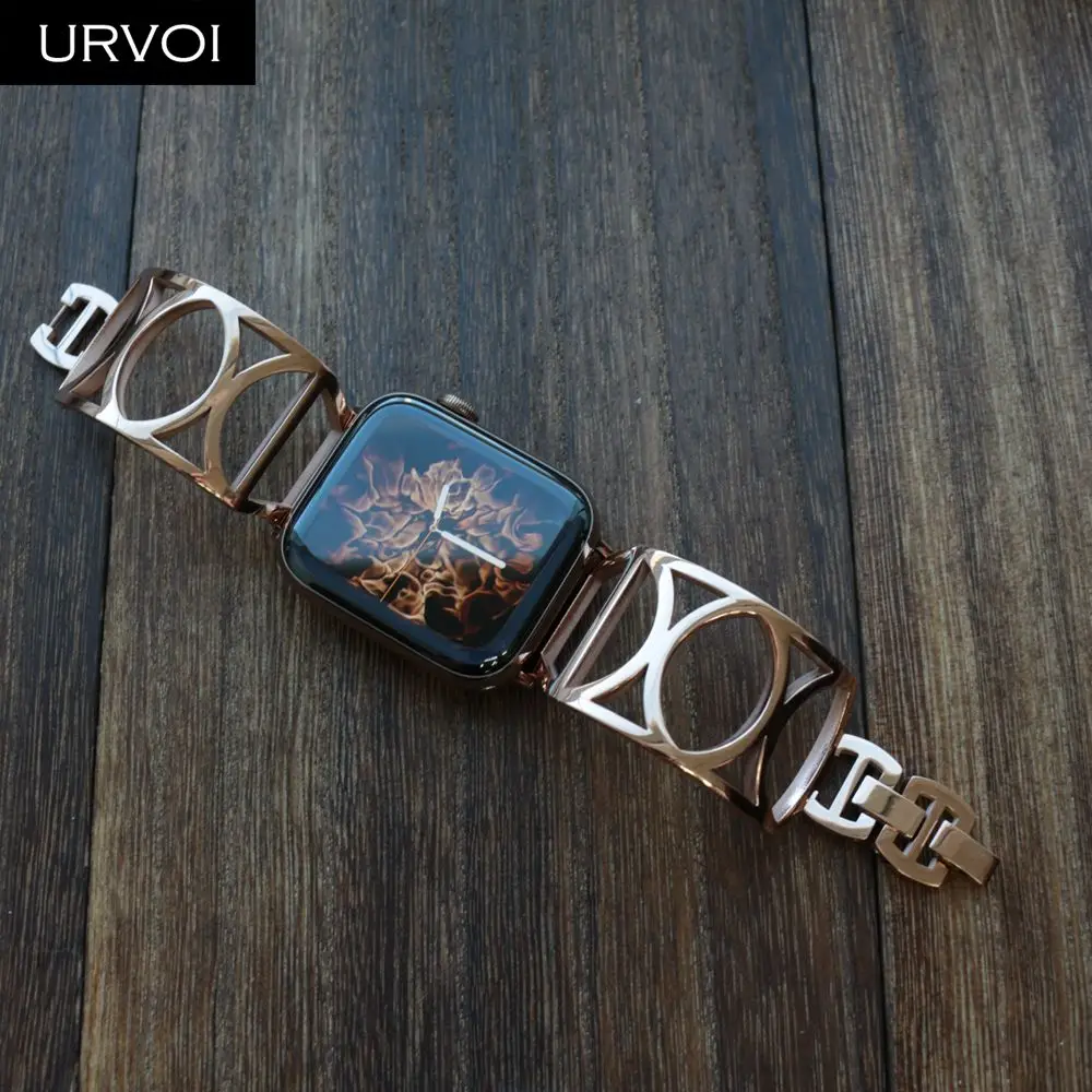 URVOI браслет для Apple Watch манжета девочек модная цепочка из нержавеющей стали