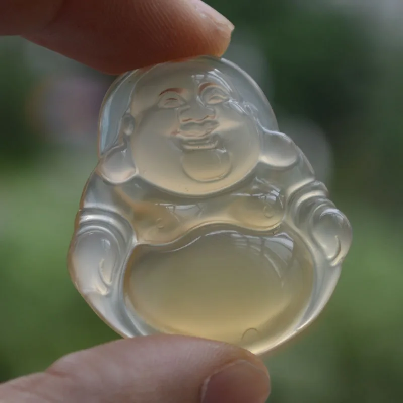 

jewelry Crystal Buddha Lucky Pendant Rare Tibet Ice Lucky Buddha Head Pendant shipping