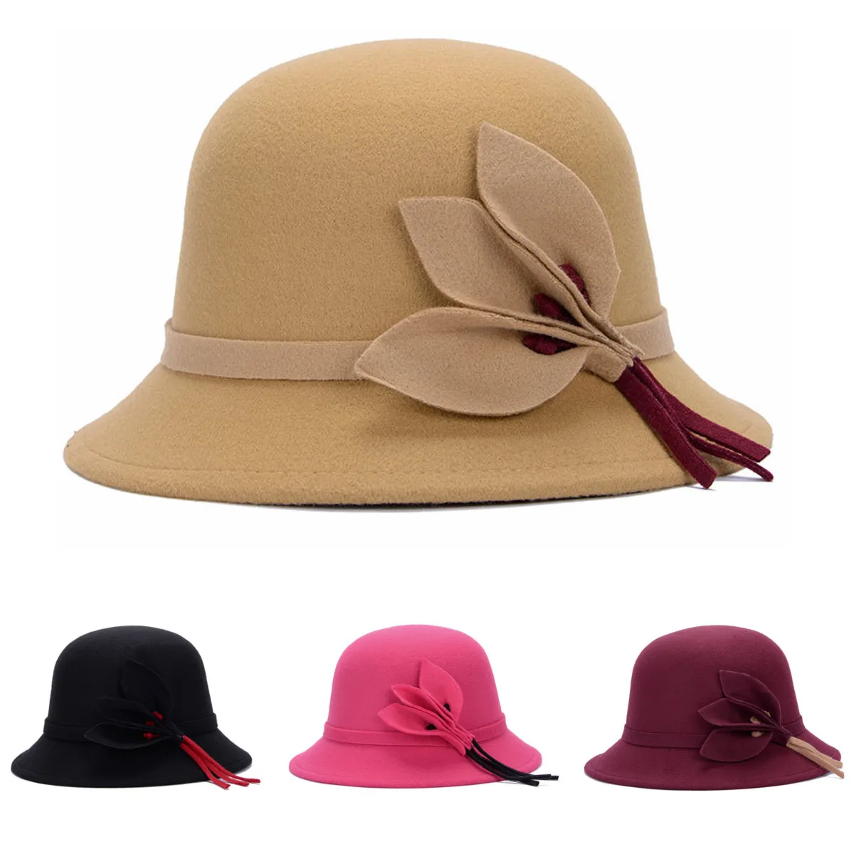 Buy Elegant Ladies Fedoras Floral Women Bucket Hat