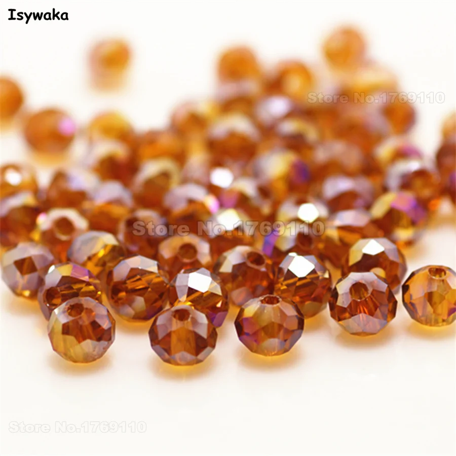 Glass Jewelry Making Brown Crystal Beads Brown Glass Beads Brown Round Beads Color