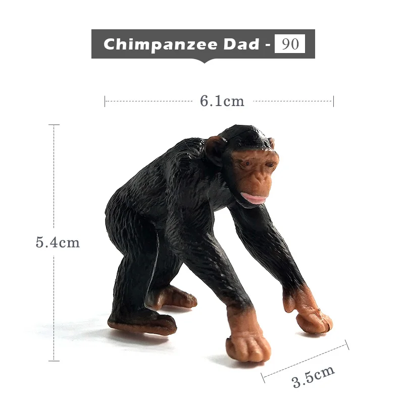 Бегемот бородаг шимпанзе белый медведь олень Мандрель Рысь Гиббон Альпака платипус модель животного фигурка украшение дома аксессуары - Цвет: Chimpanzee Dad